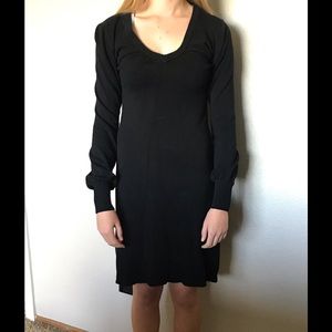 V neck sweater dress
